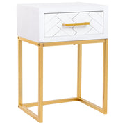 Comodino in legno e metallo 1 cassetto 40x36x60