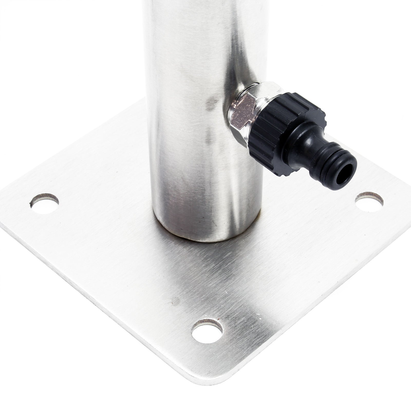 Fontanella a colonna in acciaio inox 95,5cm rotonda con rubinetto e raccordo Resistente a UV e gelo