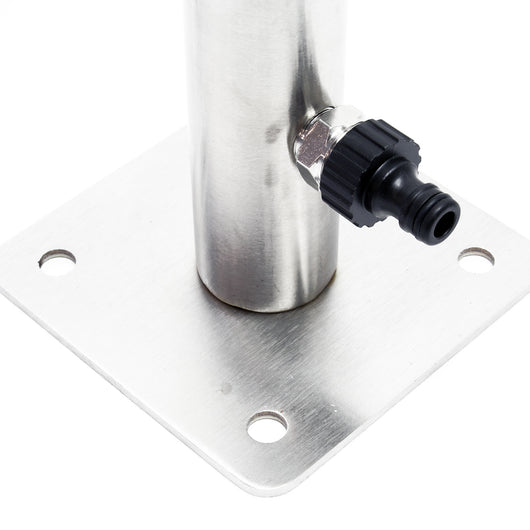 Fontanella a colonna in acciaio inox 95,5cm rotonda con rubinetto e raccordo Resistente a UV e gelo