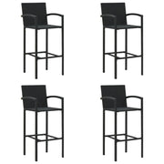 Sgabelli da Bar 4 pz in Polyrattan Nero 362584