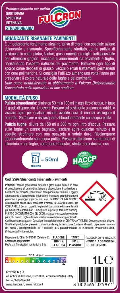 Fulcron Sbiancante Risanante Pavimenti Arexons 1 L