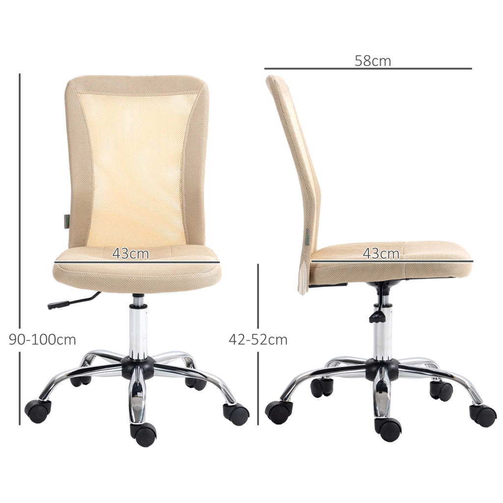 Sedia da ufficio ergonomica ¨C zephmum ¨C altezza regolabile, gambe cromate, rivestimento in rete beige