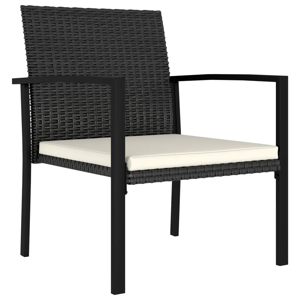 Set da Pranzo da Giardino 5 pz | Set Salotto da Giardino in Polyrattan Nero