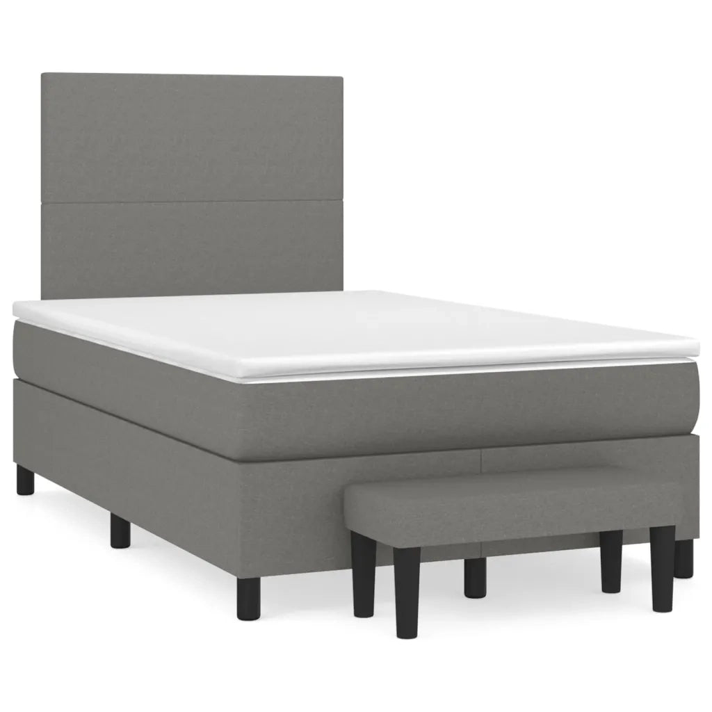 Giroletto a Molle con Materasso Grigio Scuro 120x200 cm Tessuto 3136422