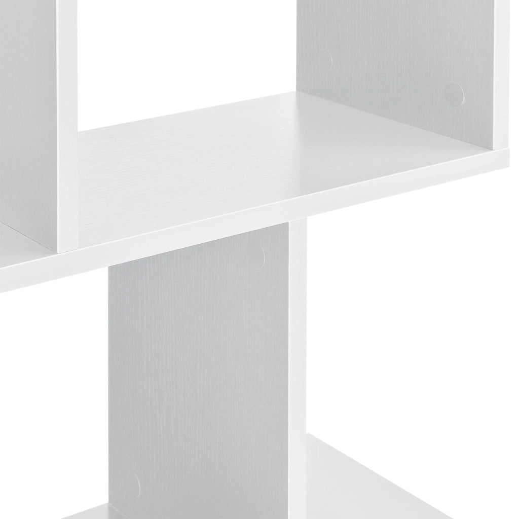 Libreria per soggiorno mobile contenitore ripiani in MDF rivestito in melaminico 130 cm bianco 03_0001073
