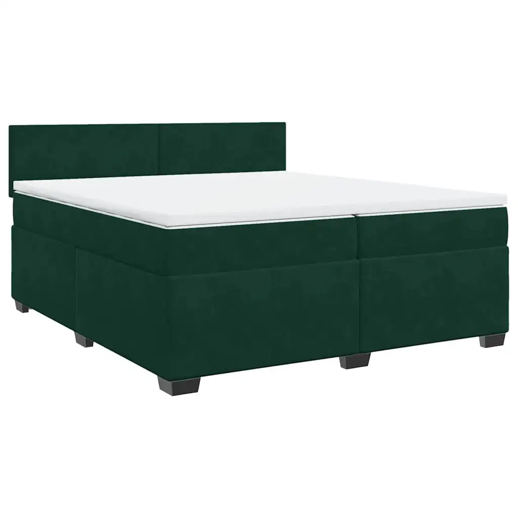 Giroletto a Molle con Materasso Verde Scuro 200x200 cm Velluto 3286399