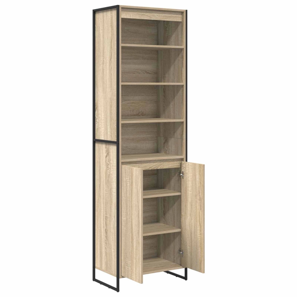 Set di 2 moderni e pratici mobili alti rettangolari 60 x 36 x 200 cm realizzati in legno ingegnerizzato Sonoma 02_0056098