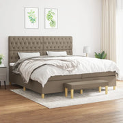Giroletto a Molle con Materasso Tortora 200x200 cm in Tessuto 3137425