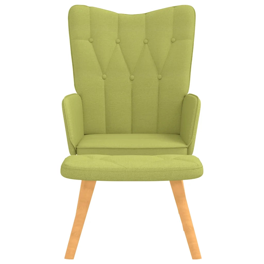Poltrona Relax con Poggiapiedi Verde in Tessuto cod mxl 26240