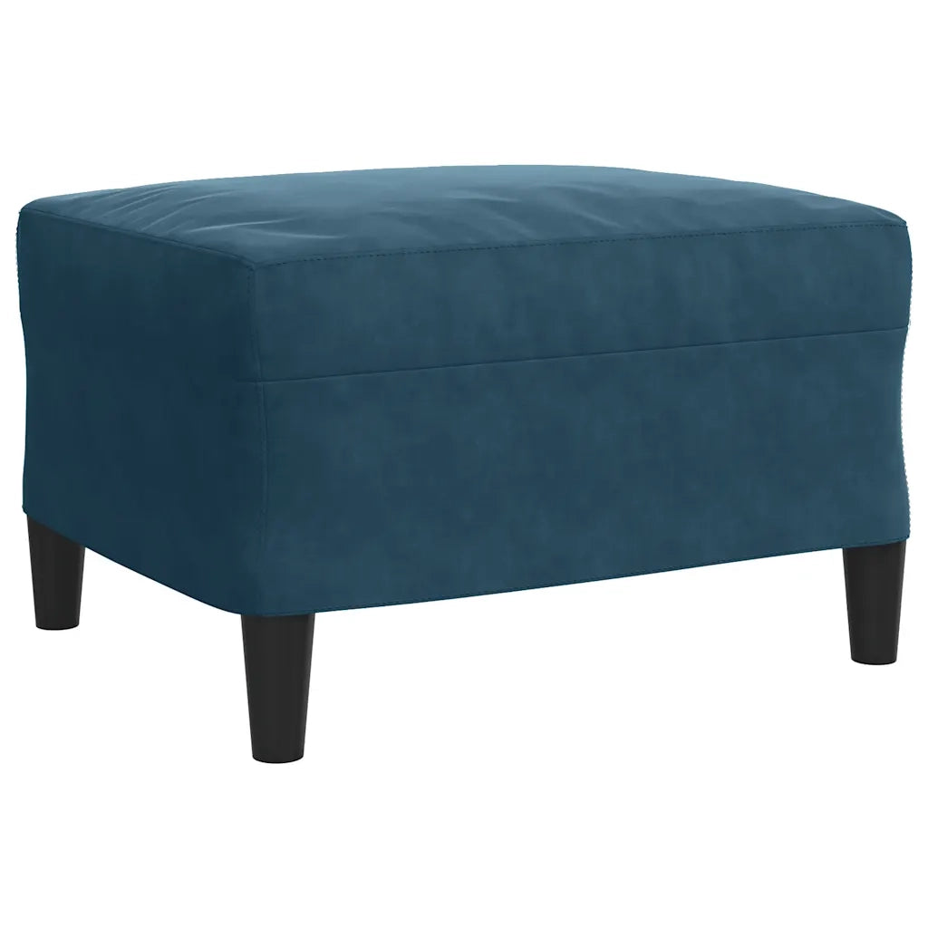 Set di Divani 3 pz con Cuscini e Rinforzi Blu in Velluto