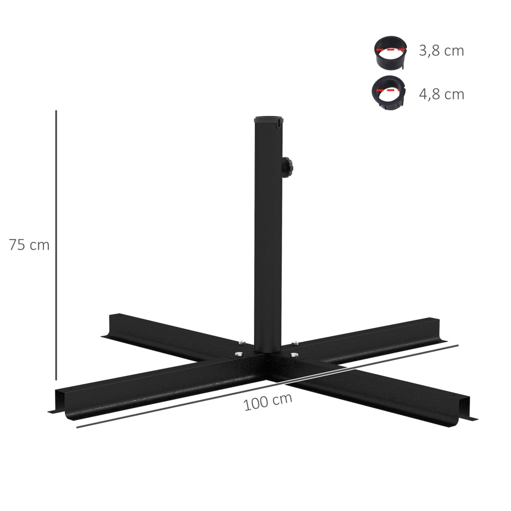 Base per Parasole in Metallo ¨C zephmum ¨C Nero 100x100x75 cm