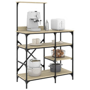 Mobile Cucina-Armadio da cucina Rovere Sonoma 90x40x132 cm Multistrato e Metallo