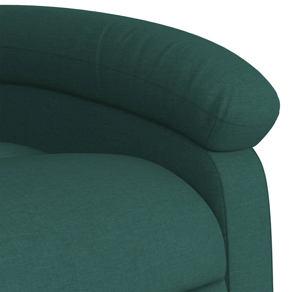 Divano Sedia-Poltrona Reclinabile in Tessuto Verde Scuro 832364