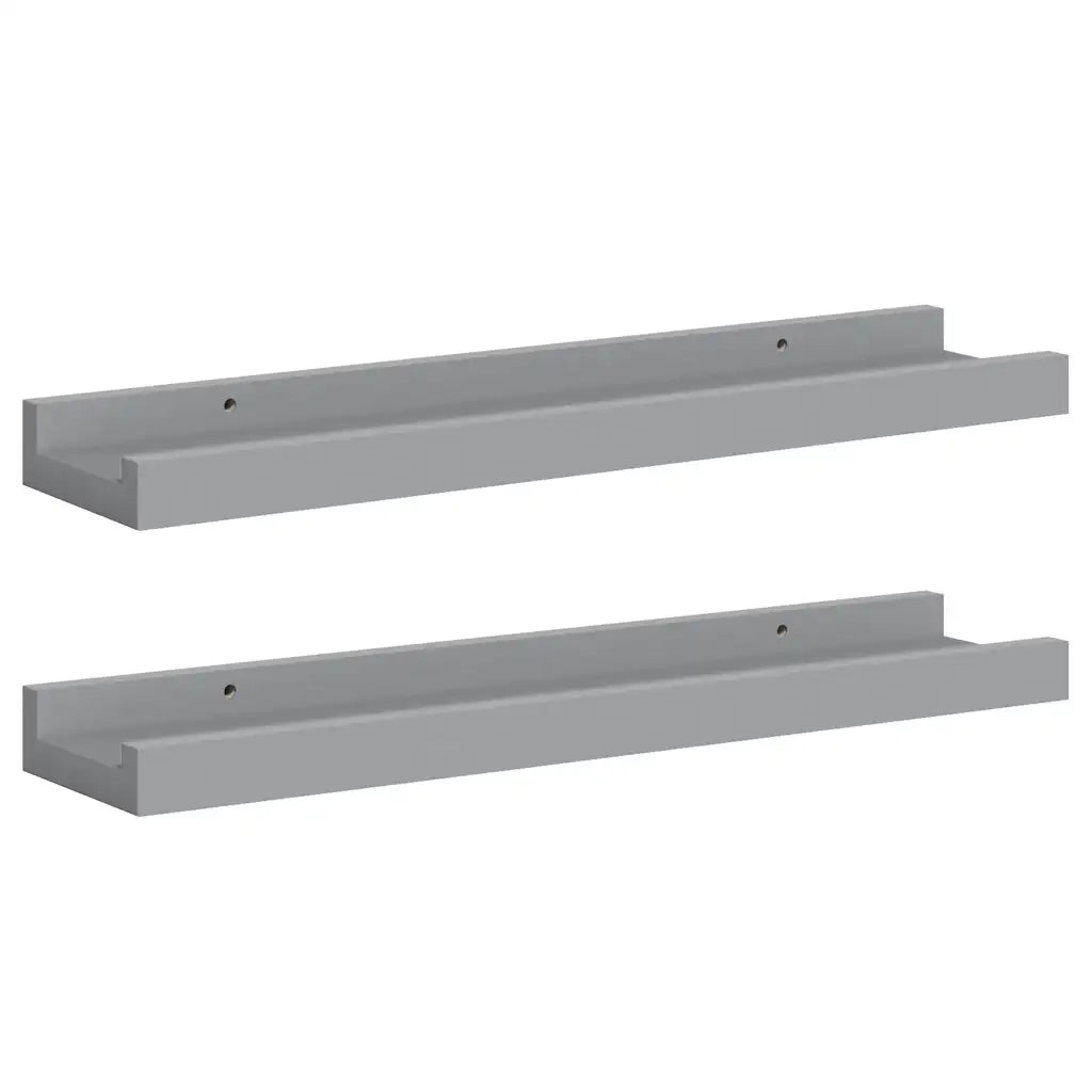 2 pz Mensole | Ripiano | Scaffale Loggia per Foto Grigie 40x9x3 cm in MDF