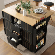 Isola cucina - Xylo - porte scorrevoli porta-spezie nero