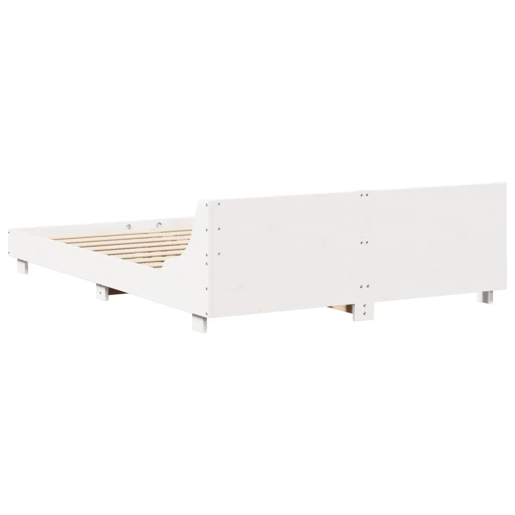 vidaXL Letto senza Materasso Bianco 120x190 cm Legno Massello di Pino