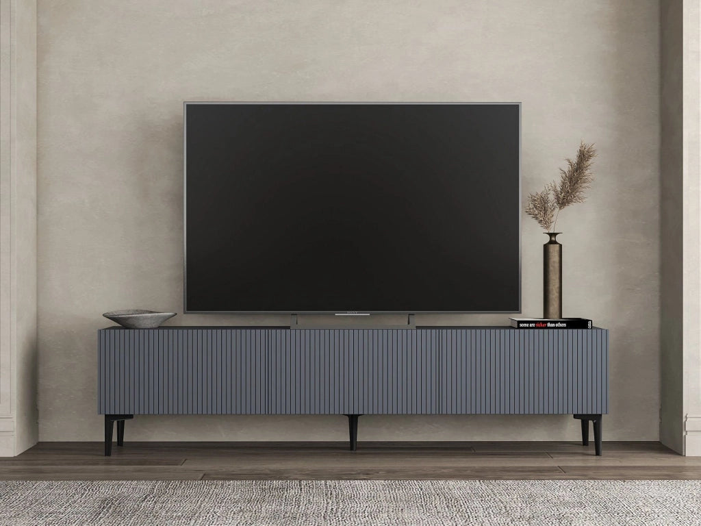 Porta TV in legno "Oscar" - 180 x 31 x 45 cm - Grigio antracite