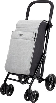Carrello per spesa con ruote - Ripiegabile - Tasca per spesa rimovibile - Carrello per spesa portatile