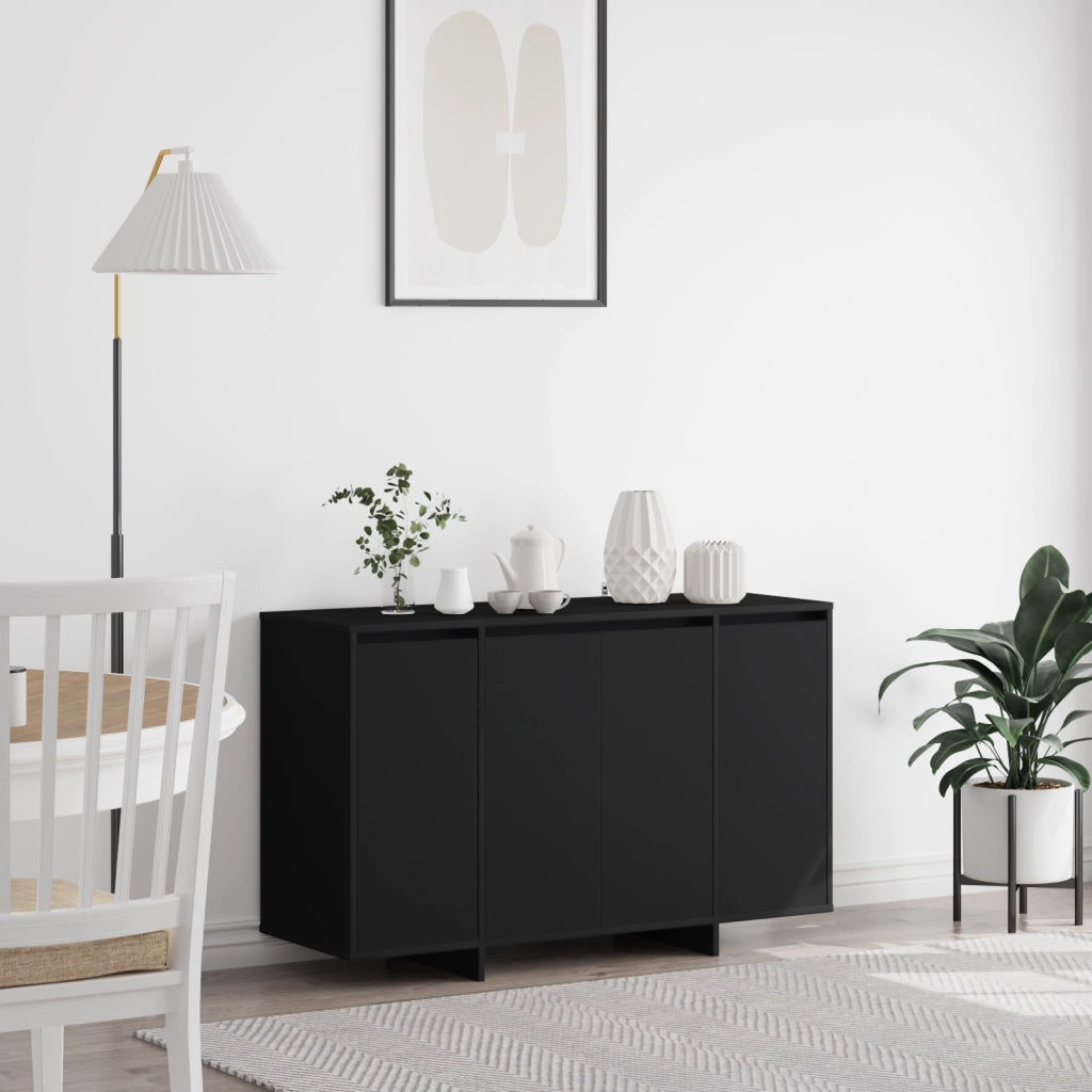 Credenza Nera Nero Legno ingegnerizzato 120 x 41 x 75 cm