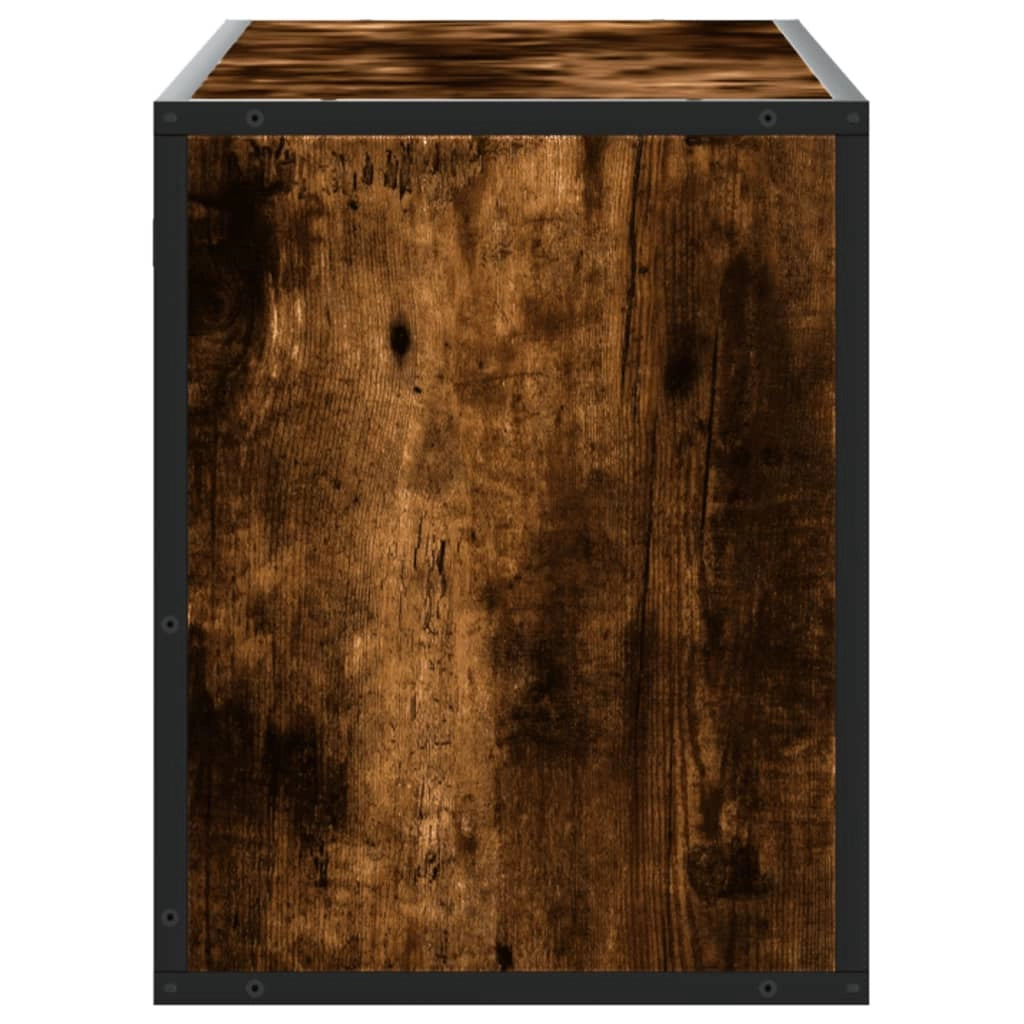 Mobile TV multimediale mensola TV credenza mobile TV sala da pranzo soggiorno camera da letto rovere affumicato 100 x 31 x 39,5 cm legno ingegnerizzato e metallo marrone 02_0027255