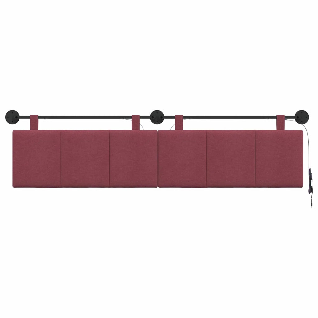 Testiera sospesa Con luce LED Rosso Vino Tessuto