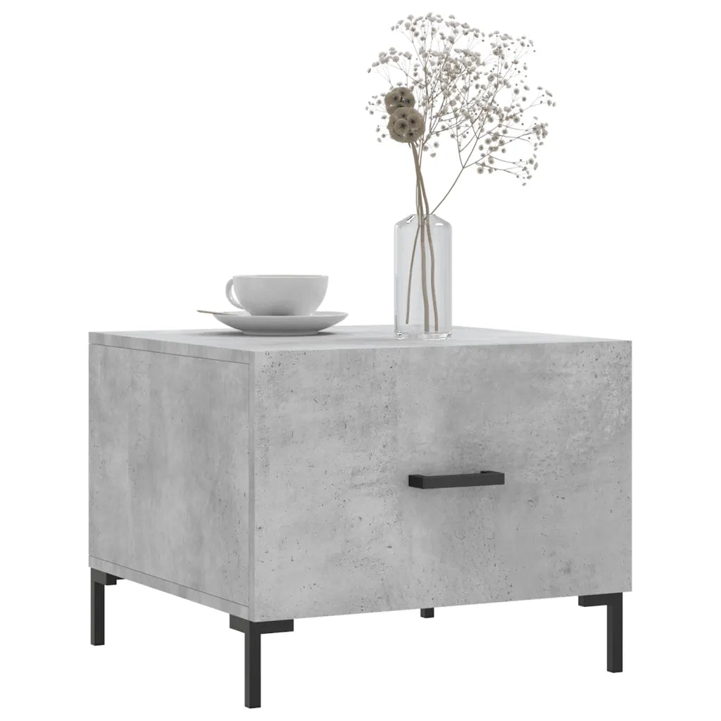 Tavolino Salotto Grigio Cemento 50x50x40 cm Legno Multistratocod mxl 80479
