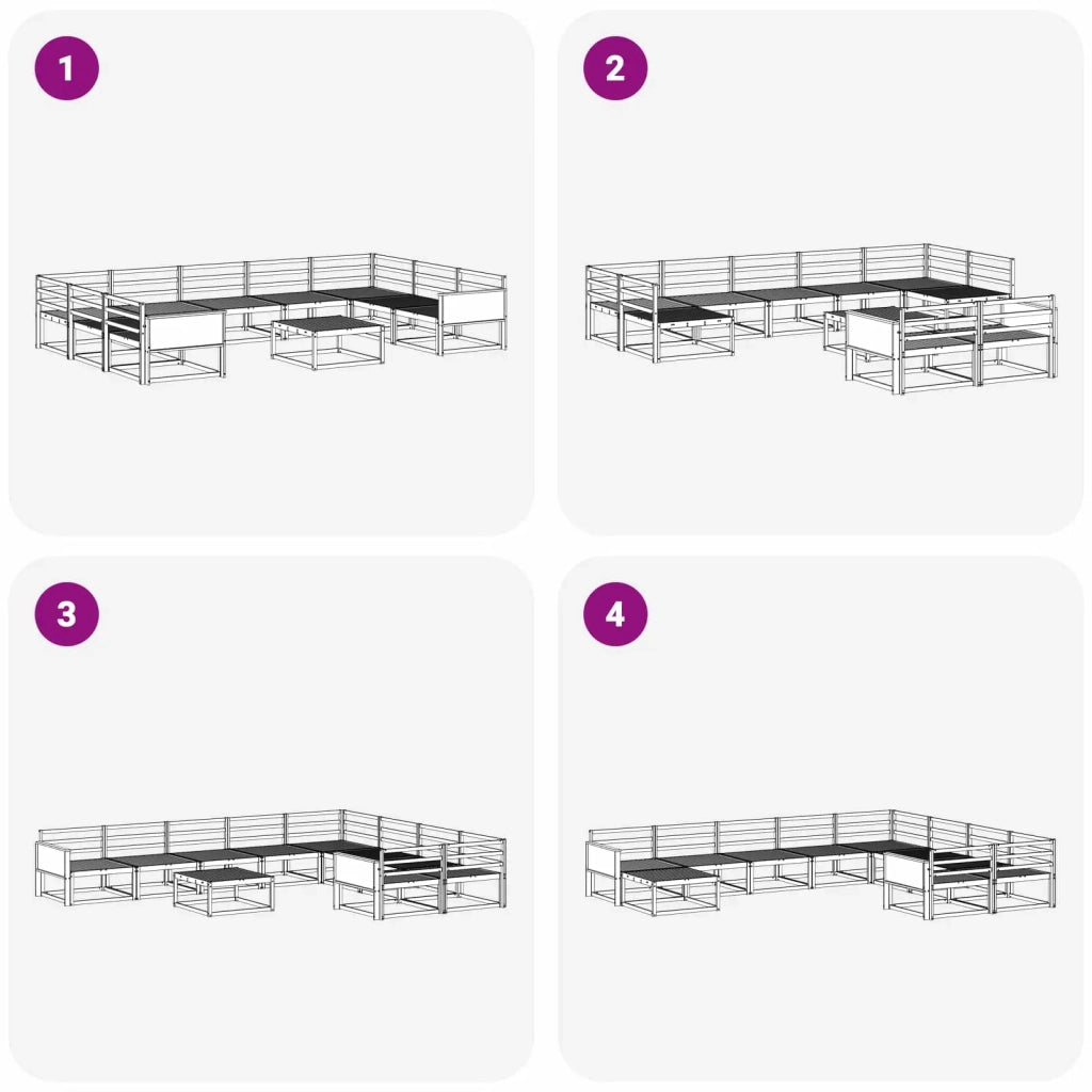 Set di divani da esterno 10 pcs Naturale 3382897