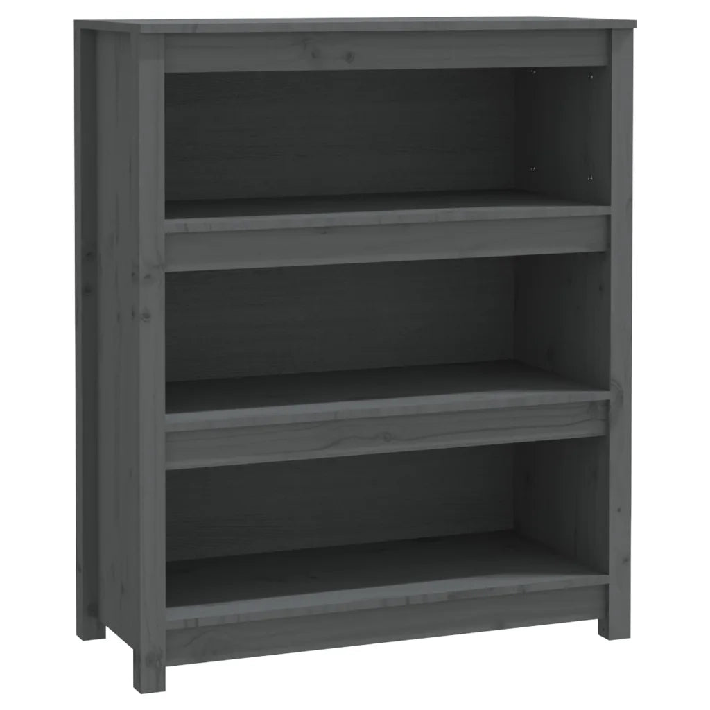 Libreria Grigia 80x35x97 cm in Legno Massello di Pino 821681