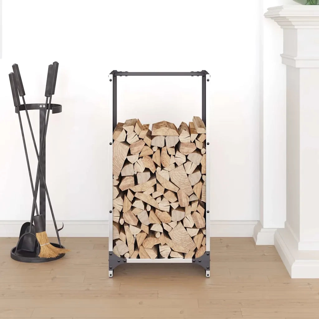 Rastrelliera per Legna da Ardere 40x30x80 cm in Acciaio Inox 864235