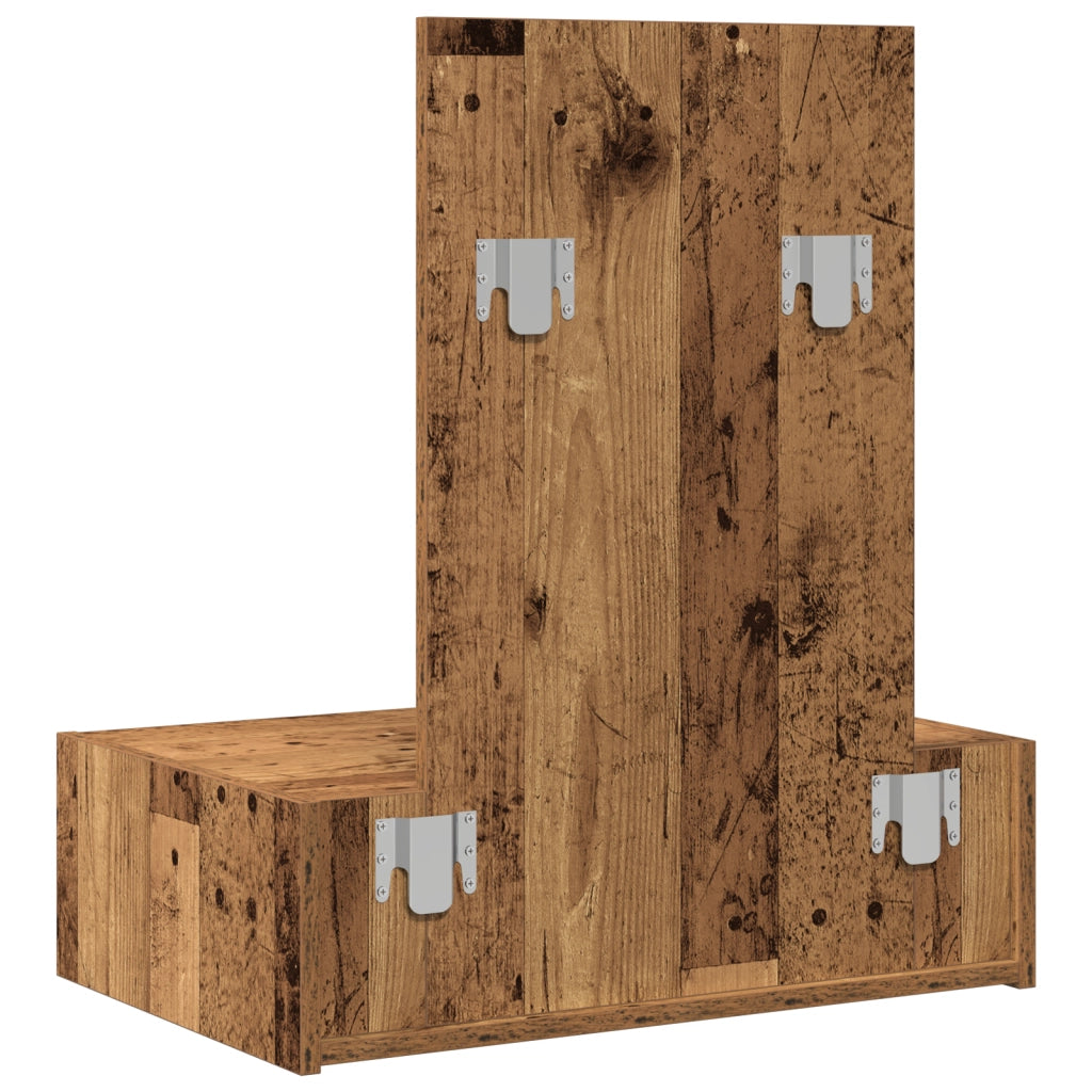 Tavolo da toeletta a muro in legno invecchiato 60x40x70 cm