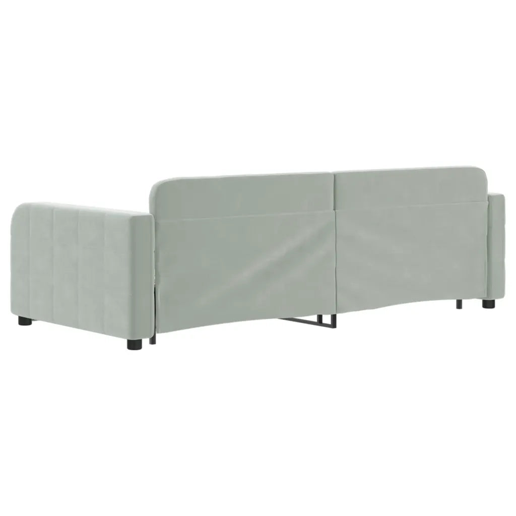 Divano Letto con Letto Estraibile Grigio Chiaro 90x200 Velluto 3196929