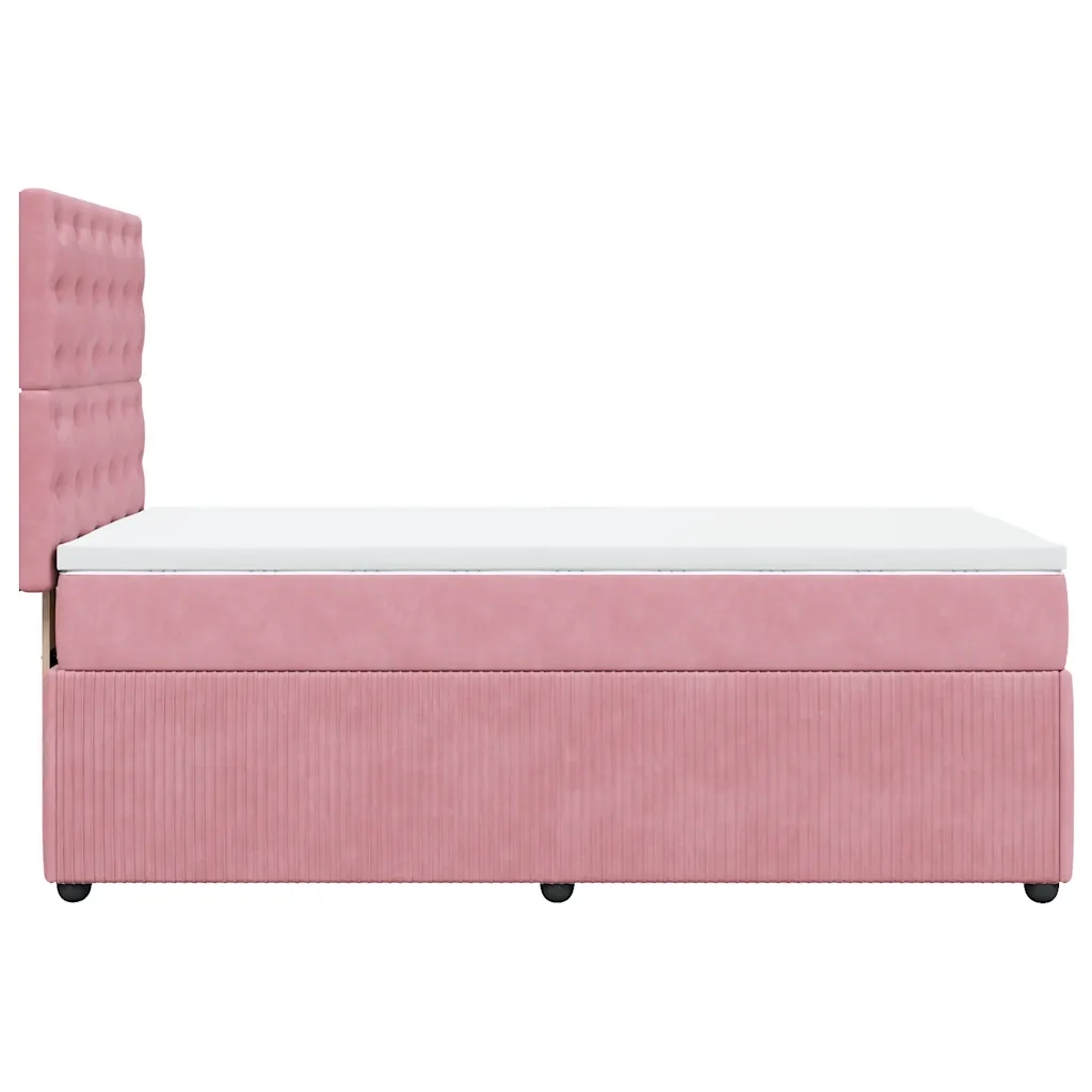Giroletto a Molle con Materasso Rosa 90x200 cm in Velluto