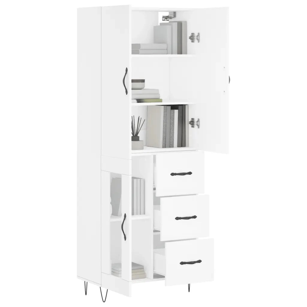 Credenza Bianca 69,5x34x180 cm in Legno Multistrato 3198097