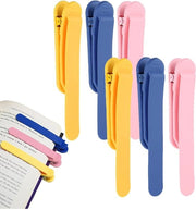 Set di 6 clip di silicone innovativi per appassionati di lettura, insegnanti, clip di pagina, clip magnetici, appoggio libri, per uomini e donne, Rosa + Giallo + Blu