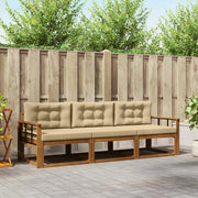 Set di divani da esterno con cuscino 3 pcs Naturale e Beige
