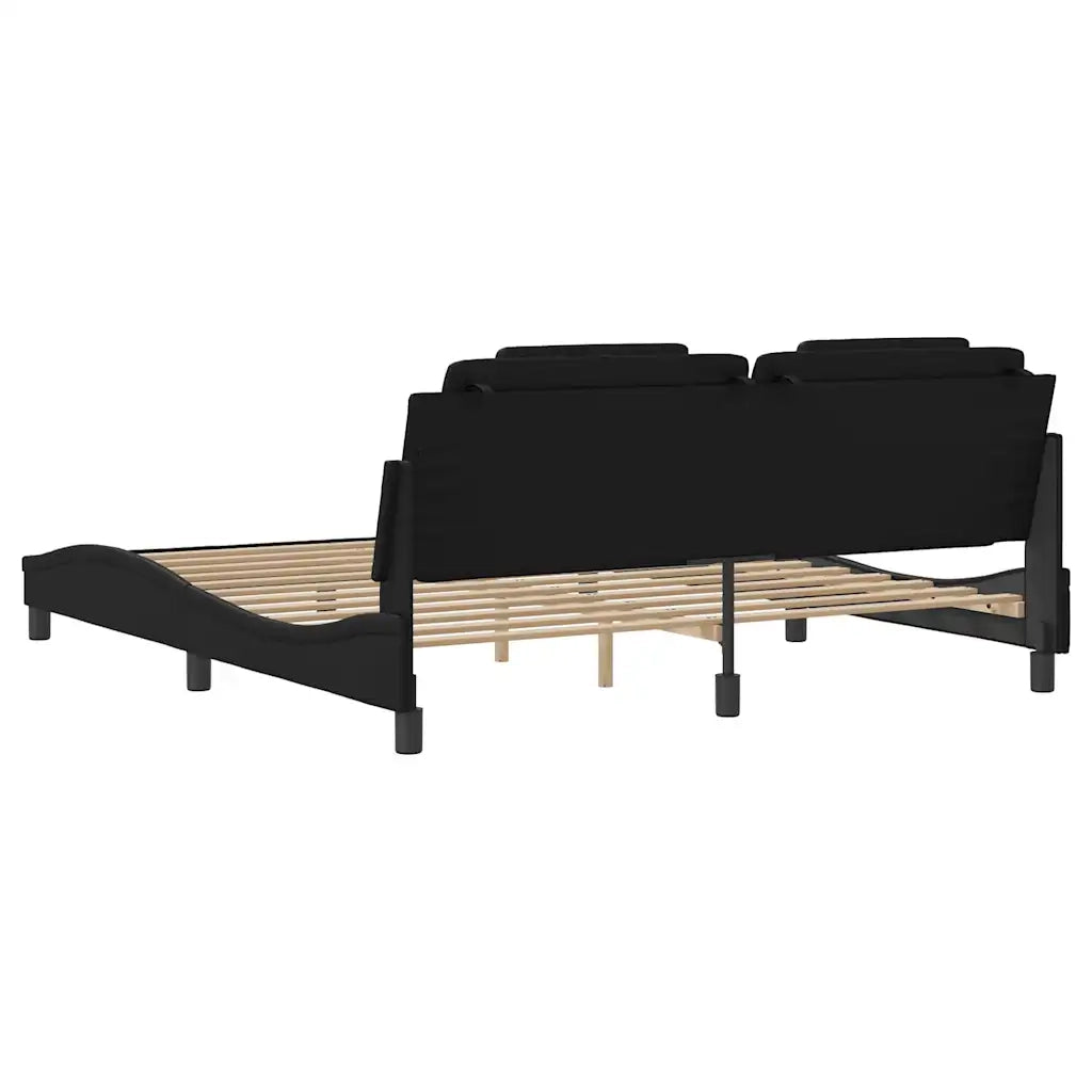 Giroletto Viana senza Materasso Nero 180x200 cm in Similpelle 3208110