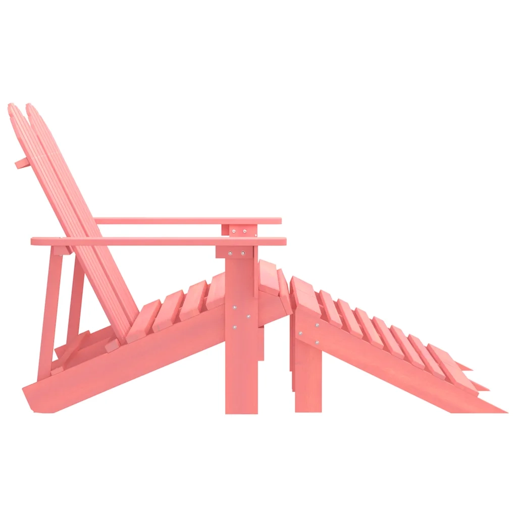 Sedia da Giardino | Sedie da Esterno a 2 Posti con Pouf in Legno di Abete Rosa