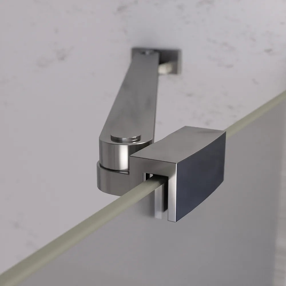 Porta doccia 131-135cm apertura a battente con profili cromati e vetro da 6mm opaco h195 | Elba