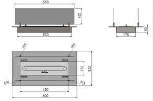 Camino a Bioetanolo da Incasso 60x32 cm Insert 600 in Acciaio Inox