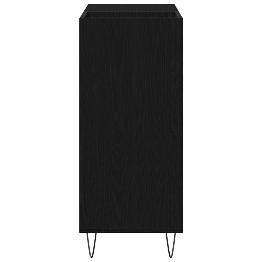 Mobile porta vinili con lo scaffale Rovere Nero 85 x 38 x 89 cm 862913