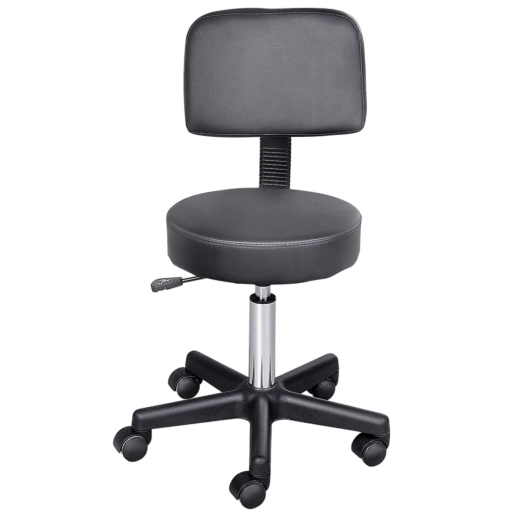 Sgabello girevole con schienale regolabile in altezza ¨C zephmum ¨C nero 72-84 cm