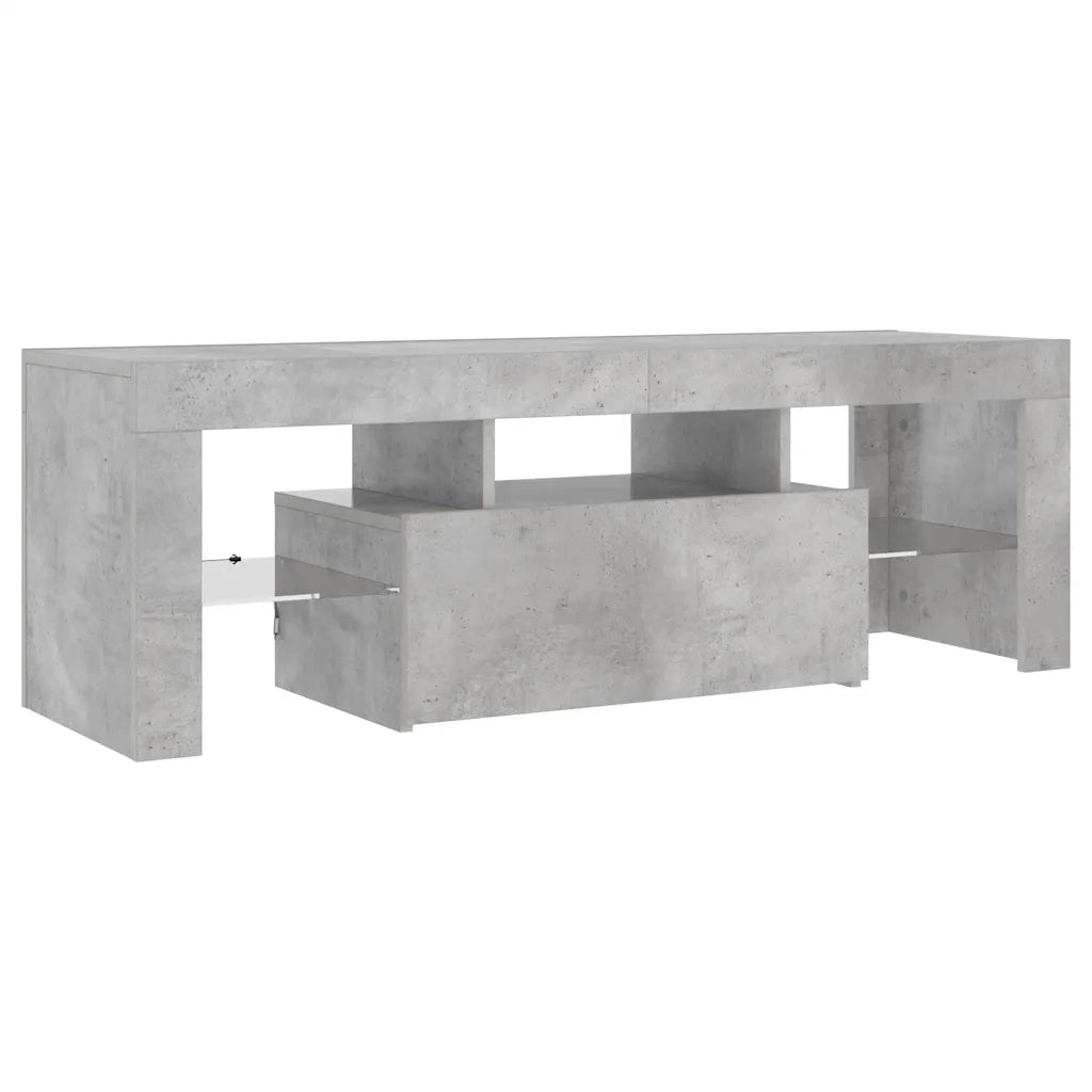 Mobile TV | Armadietto TV | Mobile Porta TV con Luci LED Grigio Cemento 120x35x40 cm