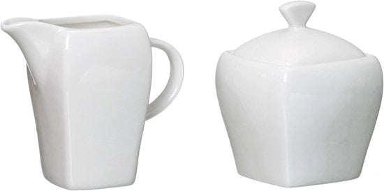 Set di contenitori per zucchero e latte - 2 pezzi - bianco - stile e funzionale
