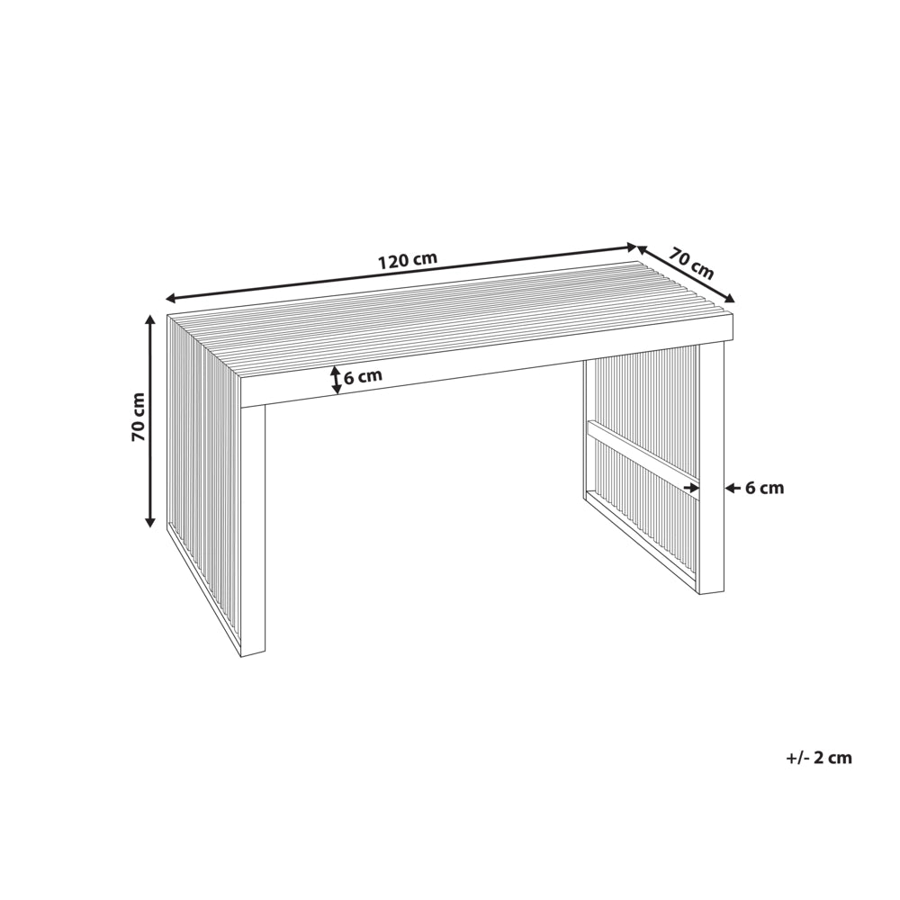 Tavolo da pranzo da giardino in legno massiccio di acacia chiaro 120 x 70 cm 4 posti a sedere rettangolare per interni e per esterni Rustico