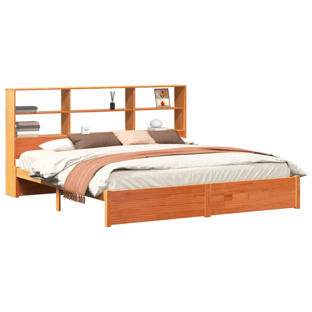 Struttura del letto con testiera contenitore Marrone Cera 3422705