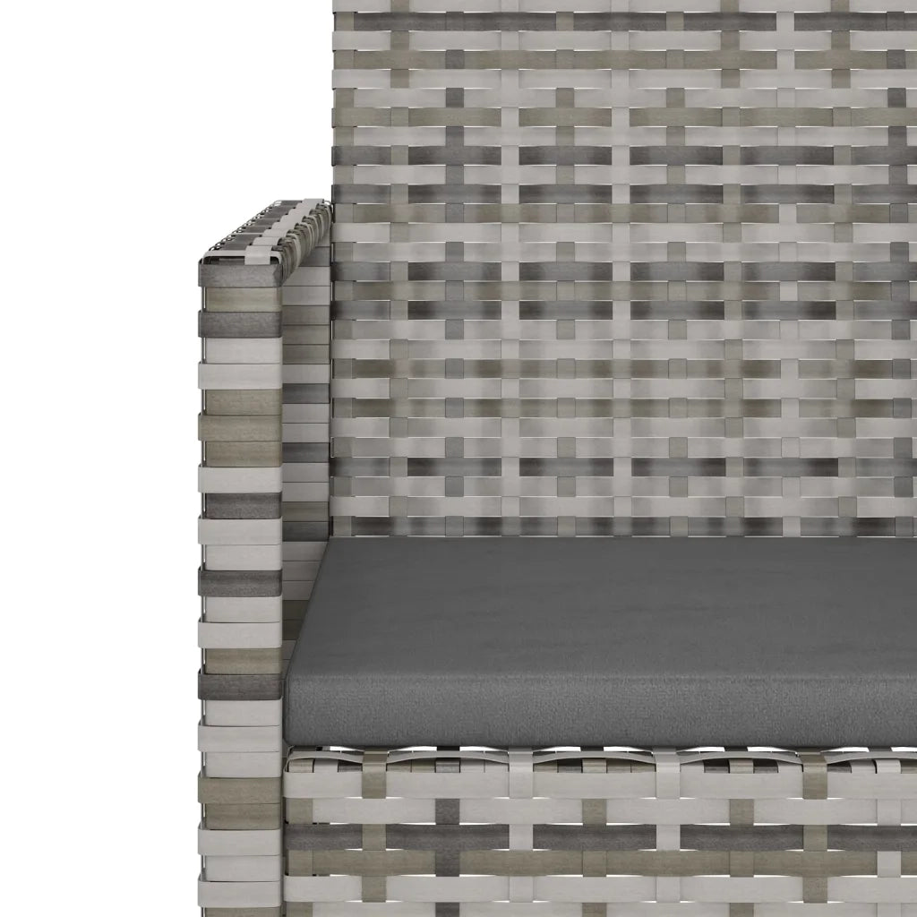 Poltrona da Giardino con Cuscino Grigio in Polyrattan CFW2013247
