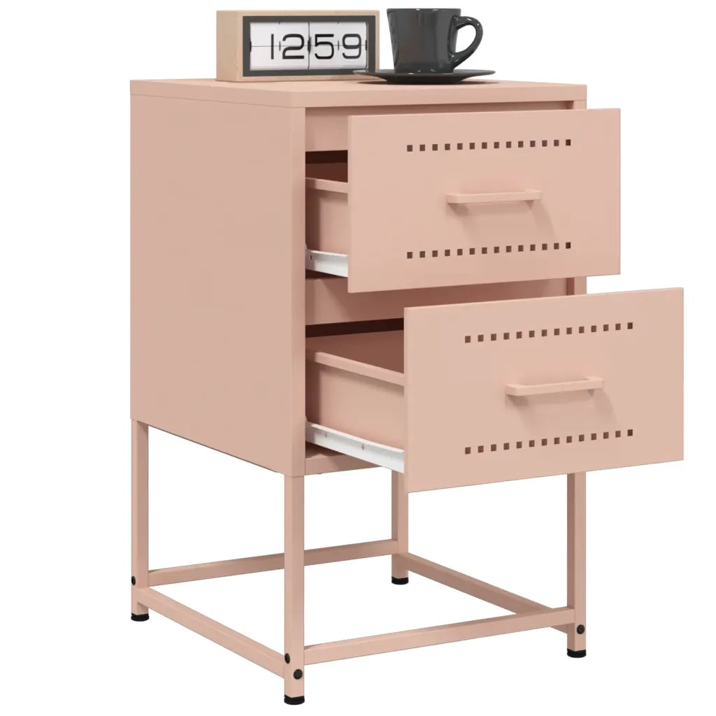 Comodino Rosa 36x39x60,5 cm in Acciaio 846460