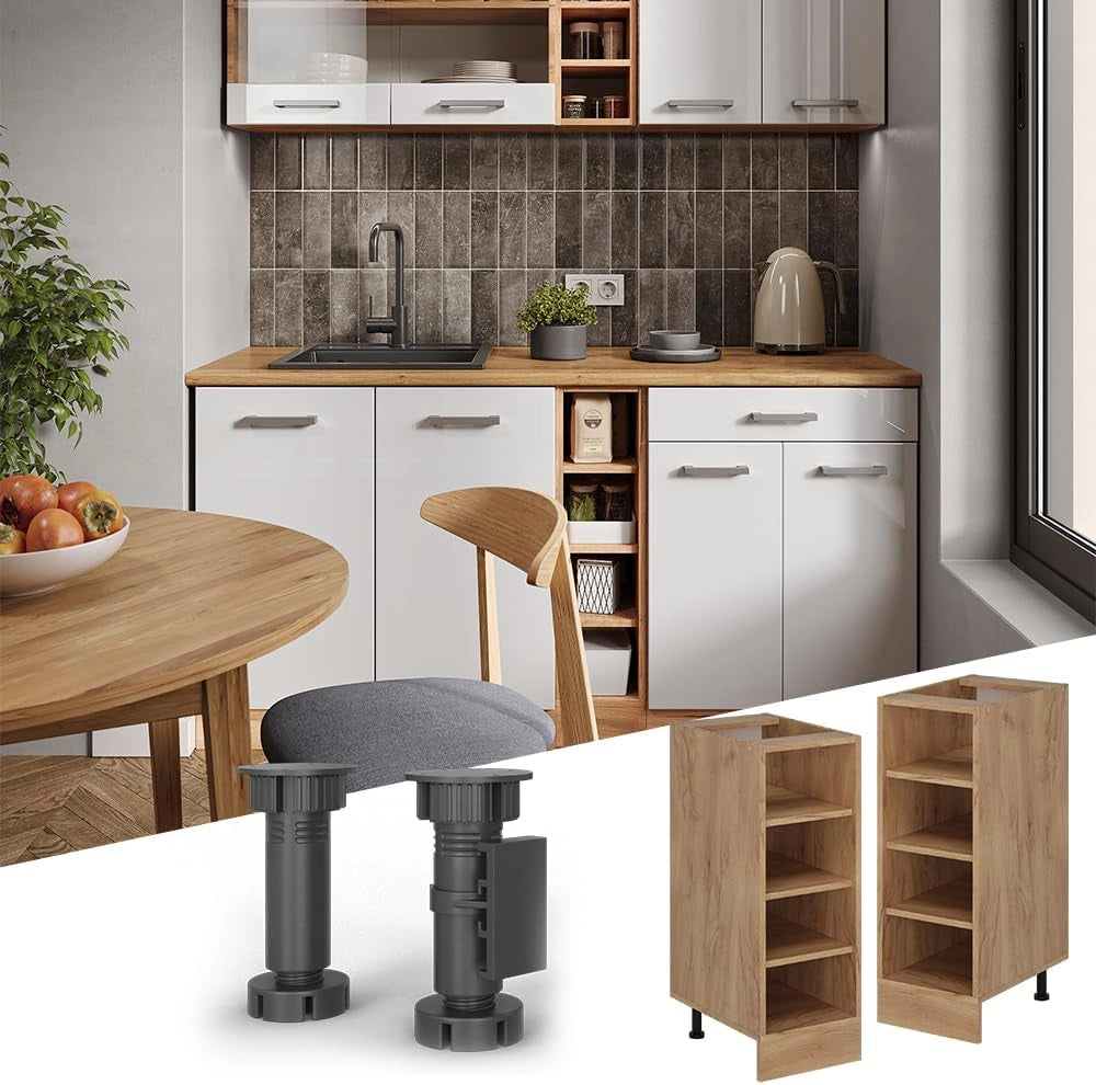 Scaffale da cucina R-Line, Quercia dorata, 30 cm, PL Rovere, per la libera combinazione all'interno di sistemi cucina modulari