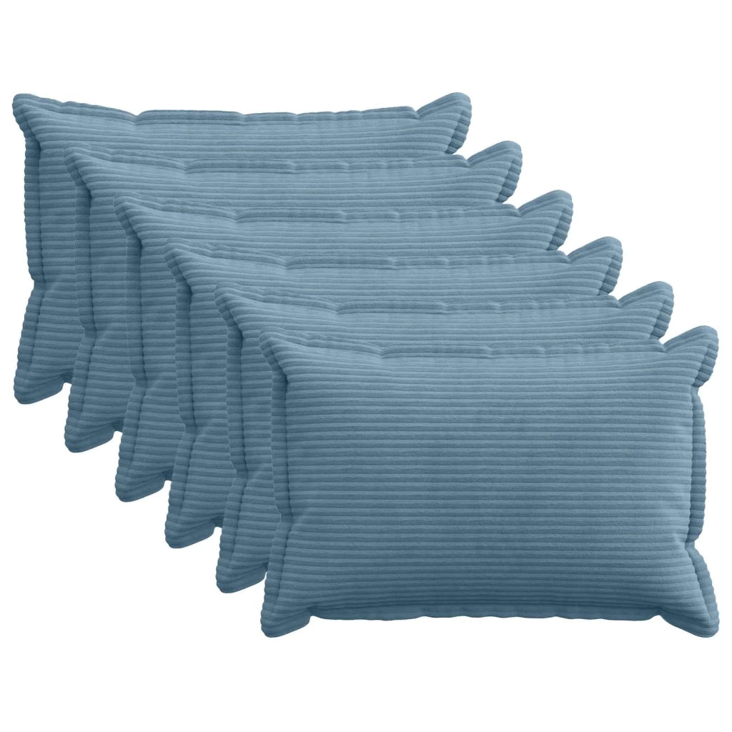 Federa 6 pz HOUTEN Blu 40 x 60 cm corduroy 917519