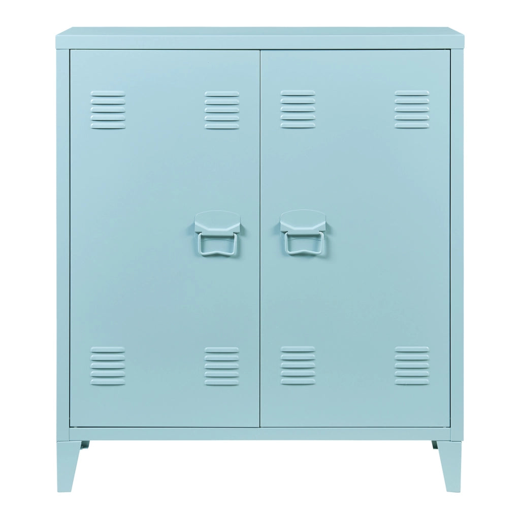 Armadietto da Ufficio Oripää in Acciaio 90 x 80 x 33 cm Blu Grigiastro [en.casa]